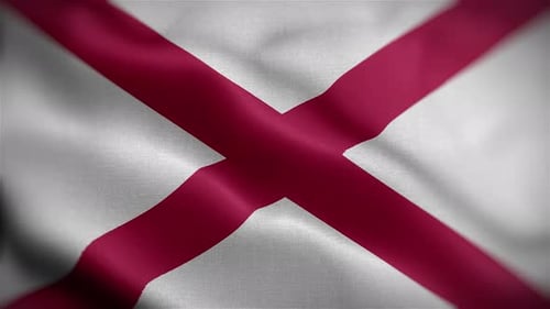 Realistic Waving Alabama State Flag Background Animation