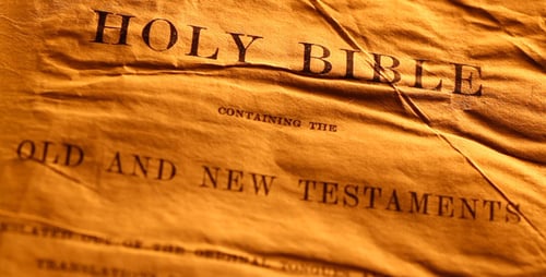 Close Up of Antique Holy Bible Cover
