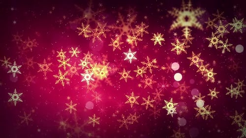 Animated Christmas Snowflakes Festive Red Background