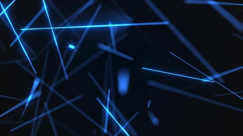 Futuristic Abstract Network of Blue Glowing Lines