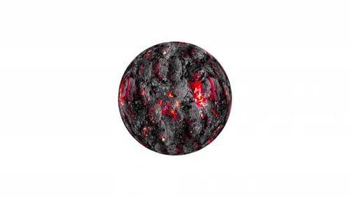 spinning lava planet on white background. Vd 191