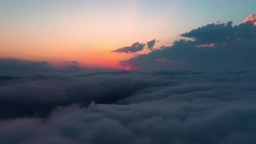 Aerial View of Clouds at Sunrise