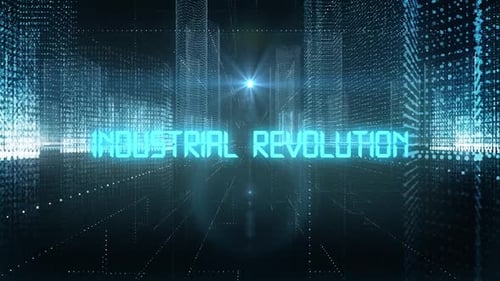 Skyscrapers Digital City Tech Word Industrial Revolution