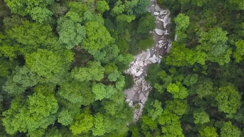 Mountain river running through boulders