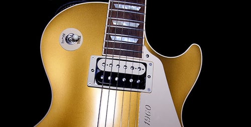 Close Up of a Gold 1960 Guitar