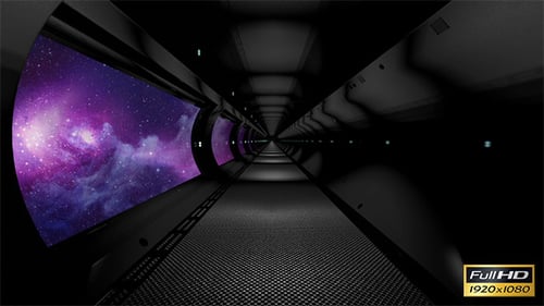 Túnel futurista de la estación espacial