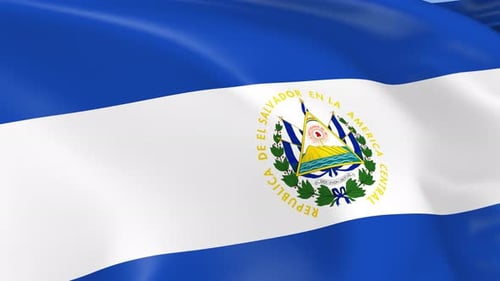 El Salvador Flag Waving Seamless Loop
