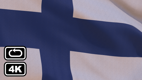 Realistic Waving Flag of Finland Animation