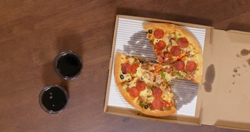 Top View of Eat Pizza