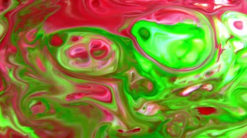 Abstract Red and Green Paint Swirls