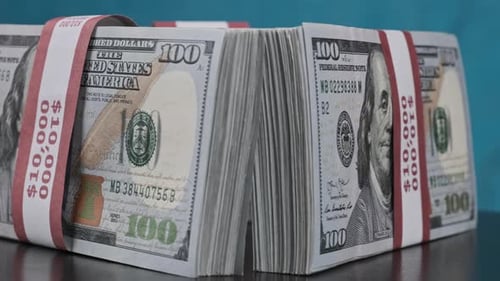 Stacks of Bundled One Hundred Dollar Bills