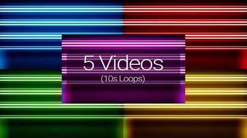 Dynamic Neon Horizontal Lines Looping Backgrounds