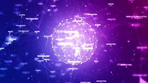 Futuristische globale Verbindungen rund um die Weltkarte (loopable)