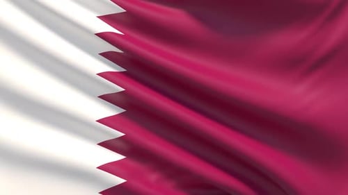 Realistic Waving Qatar National Flag Animation Loop