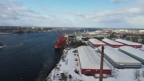 Winter sea port