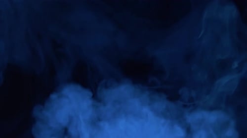 Moody Blue Smoke Swirling on Black Background
