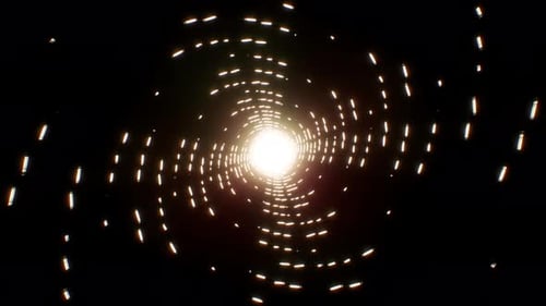 Hypnotic Glowing Dashed Line Vortex Tunnel Loop Animation