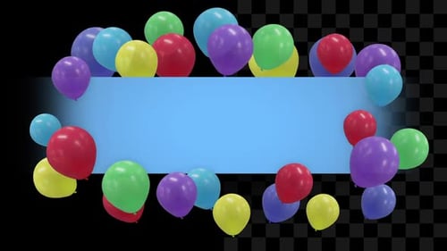Vibrant Floating Balloons Frame Logo Reveal