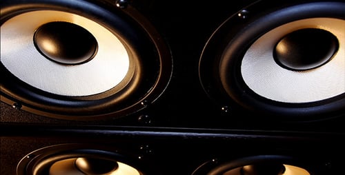 Close Up of a Black Speaker System