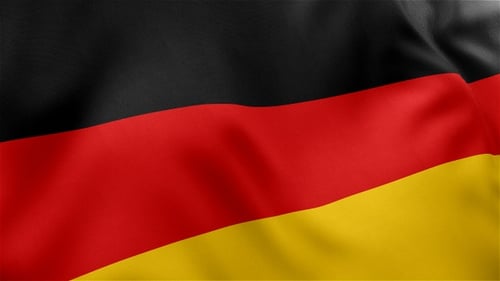 Realistic German Flag Waving Seamless Loop Animation