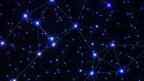 Futuristic Abstract Network of Glowing Dots and Connecting Lines