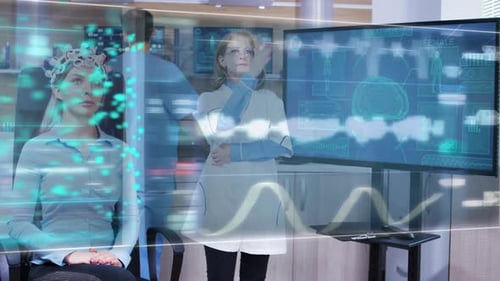 Futuristic Holographic Medical UI Display