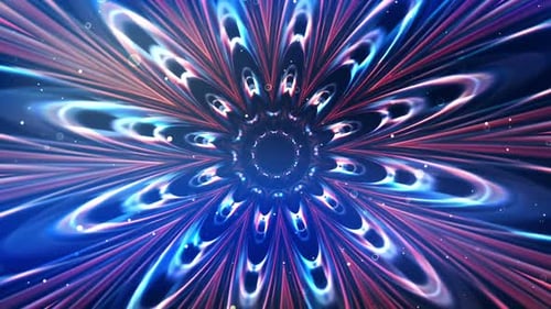 Abstract Glowing Neon Floral Tunnel Background Animation