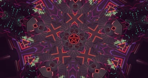 Looped kaleidoscope Abstract Symmetrical Of Geometric Seamless Pattern shape
