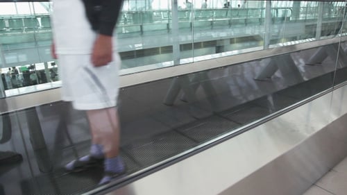 Modern Moving Walkway in Airport Terminal