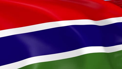 Seamless Loop Waving Flag of Gambia Animation