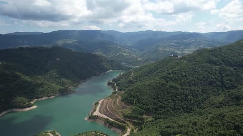 Aerial Lake and Mountains