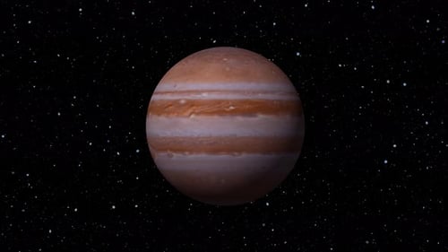 3D Realistischer gedrehter Zoom Out Jupiter Planet Star Hintergrund