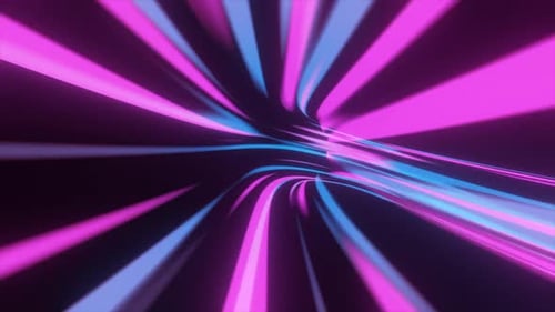 Futuristic Neon Light Streaks Abstract Tunnel