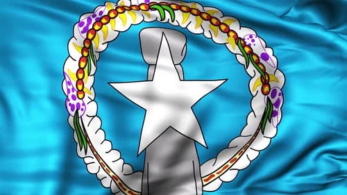 Waving Flag of Northern Mariana Islands Animation Loop