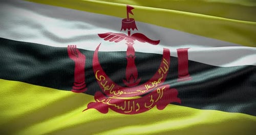 Waving Flag of Brunei Darussalam for National Representation