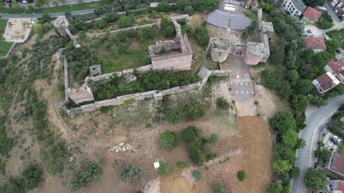 Aerial Medieval Castle and Walls
