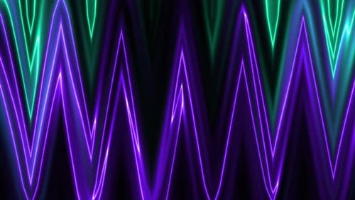 Vibrant Neon Zigzag Lines Moving Loop Background