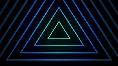 Blue Lines in the Shape of a Triangle Cross the Screen Against a Black Background