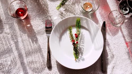 Festive Christmas Table Setting with Natural Light
