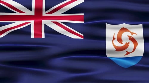 Anguilla Flag Waving Animation with Realistic Fabric Texture