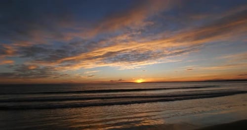 Ocean at Sunset, Camargue in the South East of France, Real Time 4K