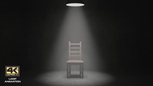 Dramatic Interrogation Room Spotlight on Empty Chair Animation