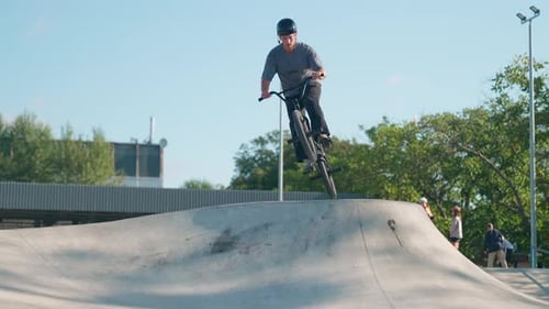 Cyclist Jump Mountain Bmx