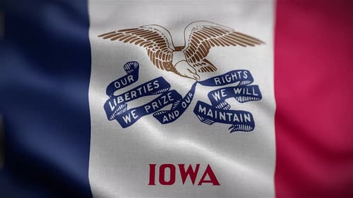 Seamless Waving Iowa State Flag Animation