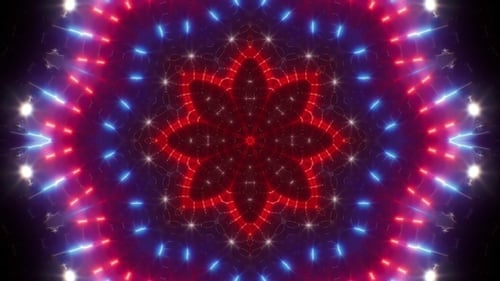 Blinking Red and Blue Led Vj Light Kaleidoscope Loop 4K 02
