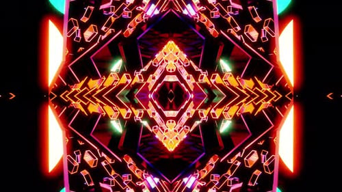 Orange Fire Kaleidoscope Vj Loop 4K