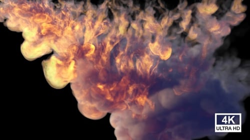 Dynamic Fluid Fire and Smoke Burst Transition