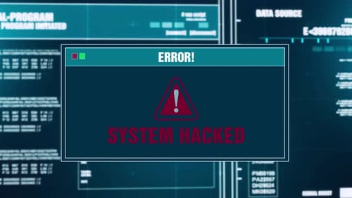 Mensaje de advertencia sobre el progreso del hackeo del sistema Alerta de hackeo