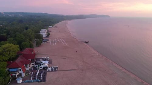 Empty Beach At Sunrise