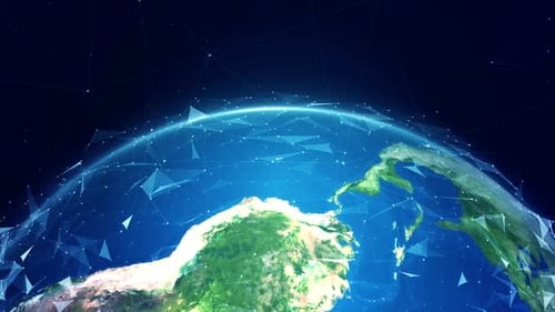 Futuristic Digital Earth Global Network Connection